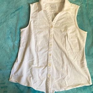 Charter Club Womens Sleevless Botton Shirt Size 4